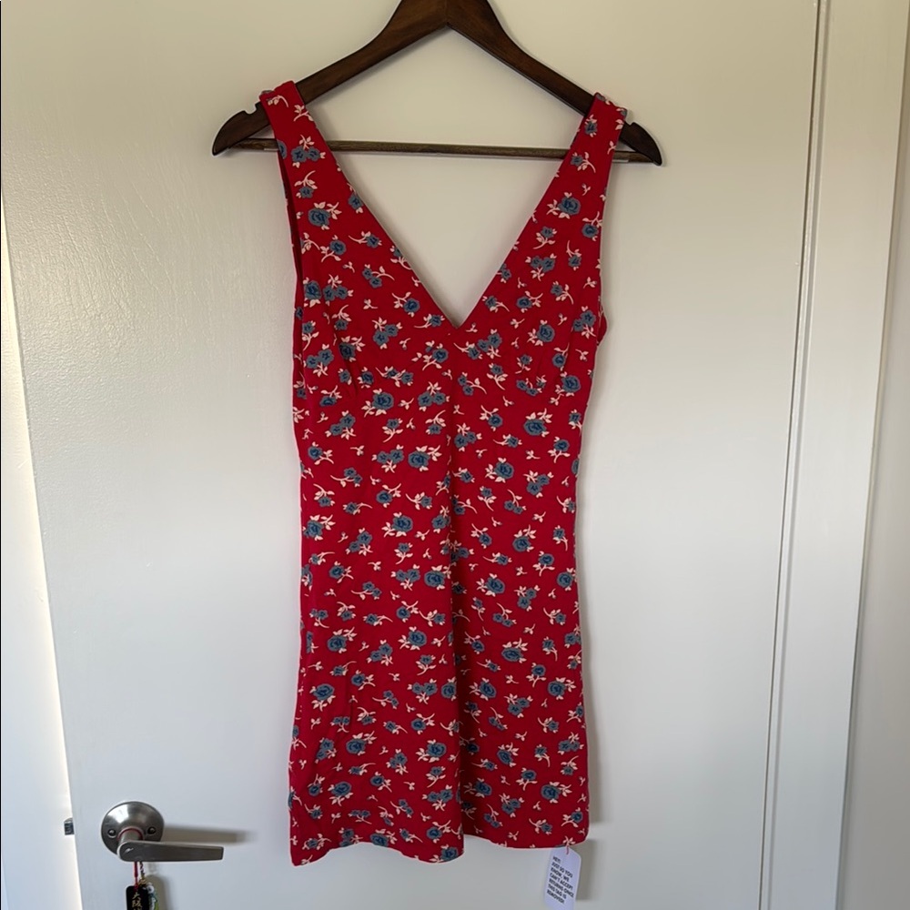 Red Floral Mini Dress - Picture 5 of 7